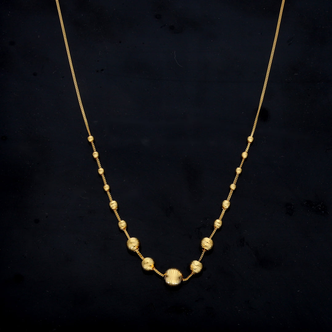 Gold Balls Shaped Necklace 21KT - FKJNKL21KM11911