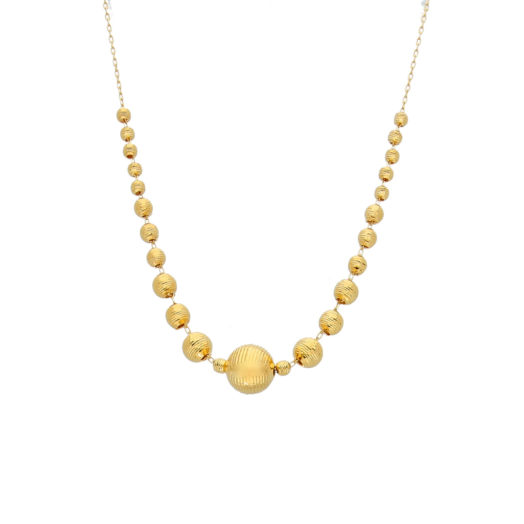 Gold Balls Shaped Necklace 21KT - FKJNKL21KM11912