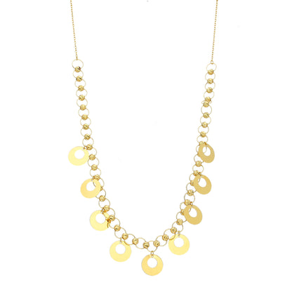 Gold Elegant Circles Shaped Necklace 21KT - FKJNKL21KM11913