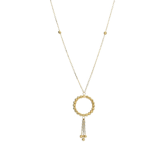 Gold Circle Shaped Necklace 21KT - FKJNKL21KM11914