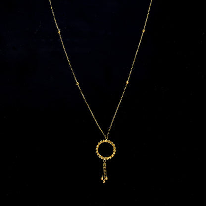 Gold Circle Shaped Necklace 21KT - FKJNKL21KM11914