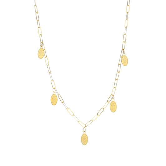 Gold Rose Charms Necklace 21KT - FKJNKL21KM11947