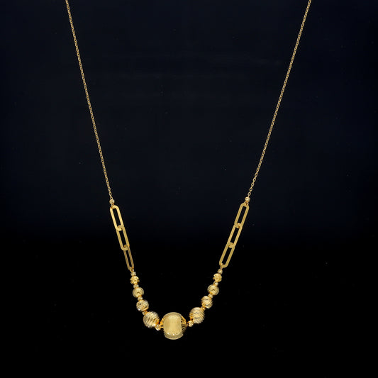 Gold Orb Elegance Necklace 21KT - FKJNKL21KM11984