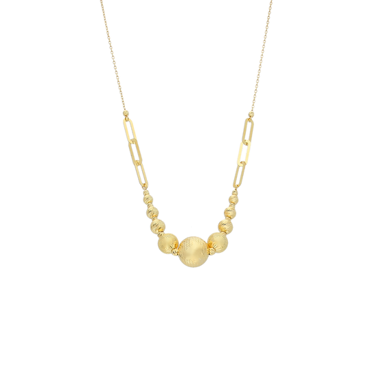 Gold Beads Necklace 21KT - FKJNKL21KM12002