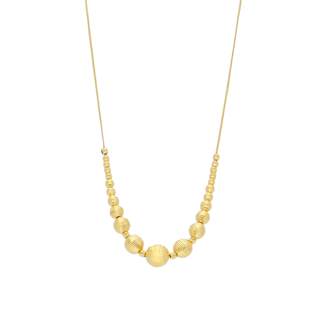 Gold Beads Necklace 21KT - FKJNKL21KM12003