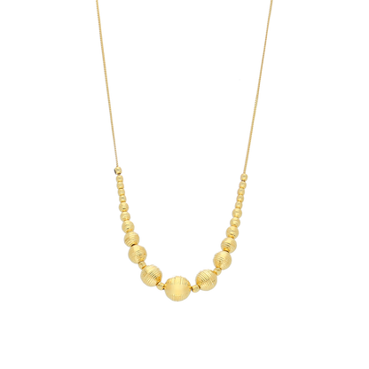 Gold Beads Necklace 21KT - FKJNKL21KM12003
