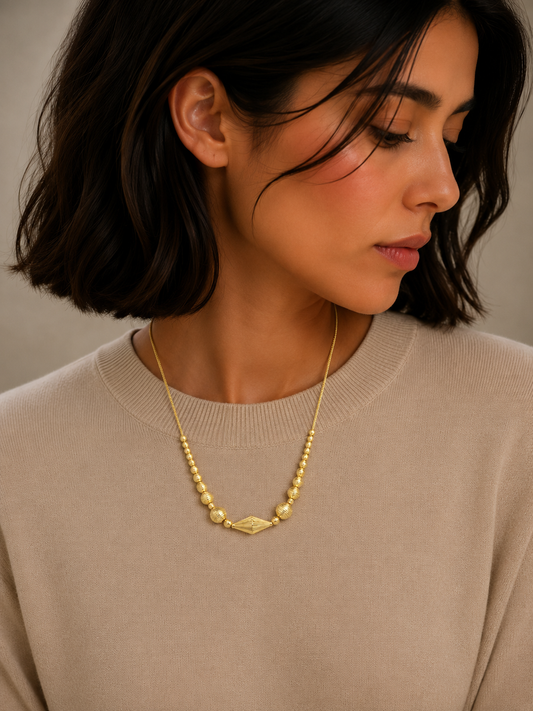 Gold Classic Necklace 21KT - FKJNKL21KM12004