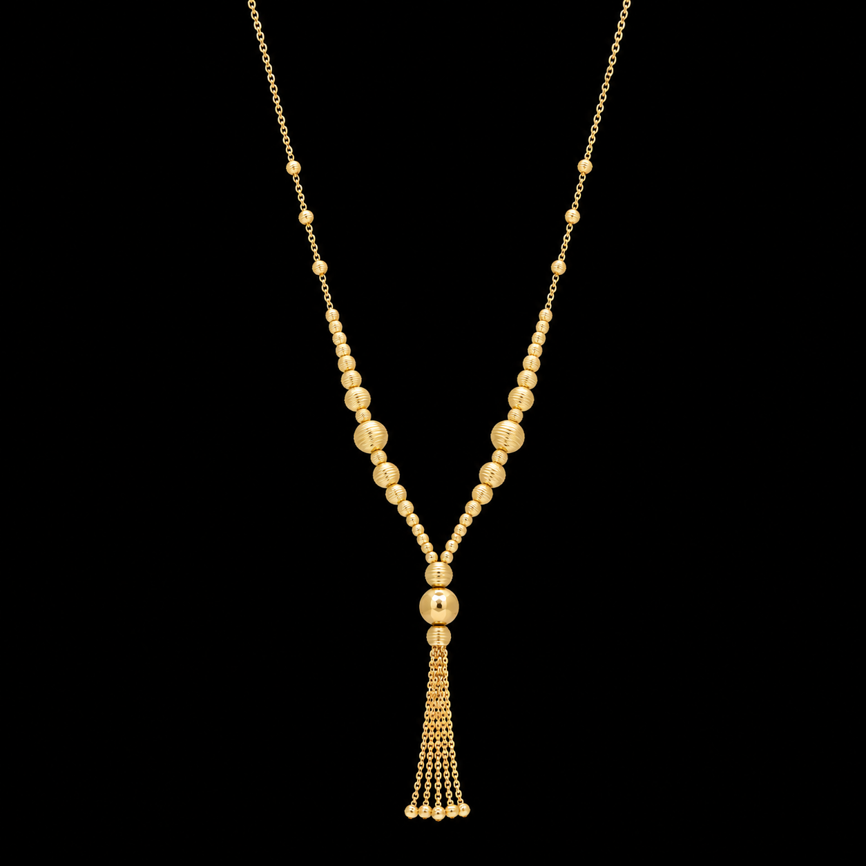 Gold Tassel Necklace 21KT - FKJNKL21KM12005