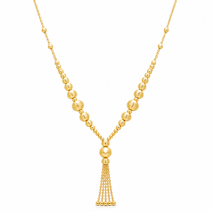 Gold Tassel Necklace 21KT - FKJNKL21KM12005
