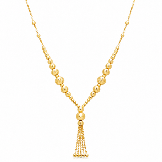 Gold Tassel Necklace 21KT - FKJNKL21KM12005