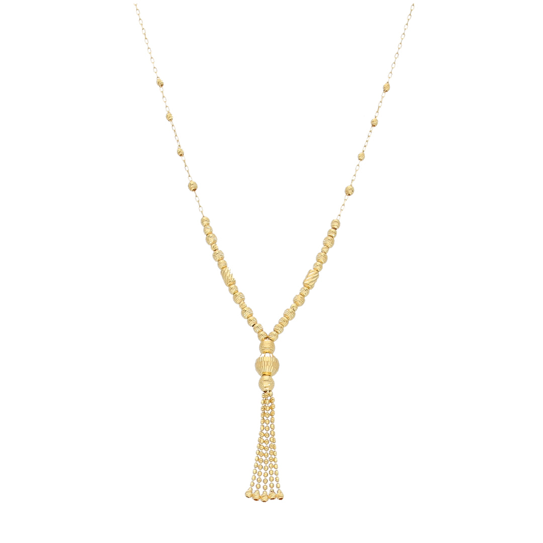 Gold Tassel Necklace 21KT - FKJNKL21KM12009