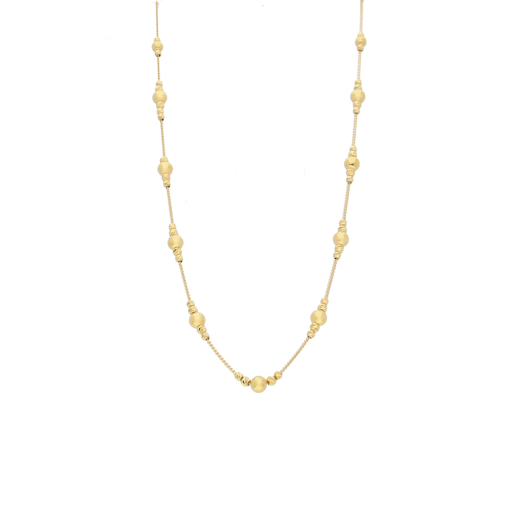 Gold Beads Necklace 21KT - FKJNKL21KM12012