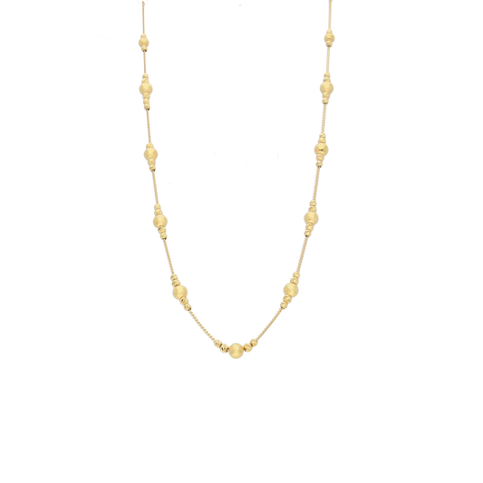 Gold Beads Necklace 21KT - FKJNKL21KM12012