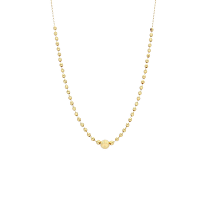 Gold Round Beads Necklace 21KT - FKJNKL21KM12014
