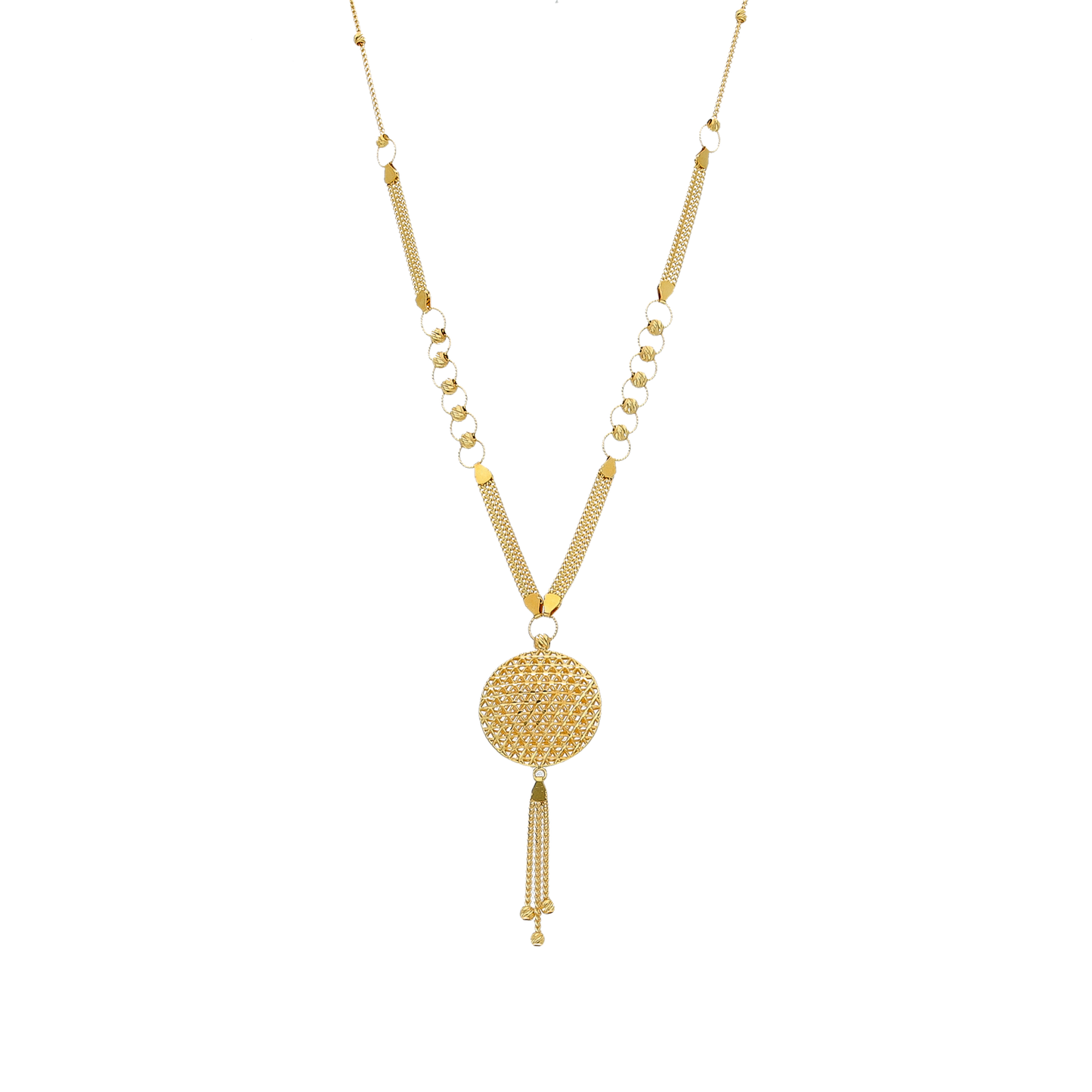 Gold Turkish Design Tassel Necklace 21KT - FKJNKL21KM12016
