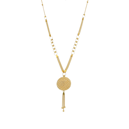 Gold Turkish Design Tassel Necklace 21KT - FKJNKL21KM12016