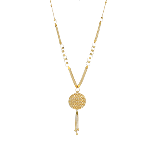 Gold Turkish Design Tassel Necklace 21KT - FKJNKL21KM12016