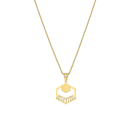 Gold Necklace (Chain with Chic Pendant) 21KT - FKJNKL21KM12022