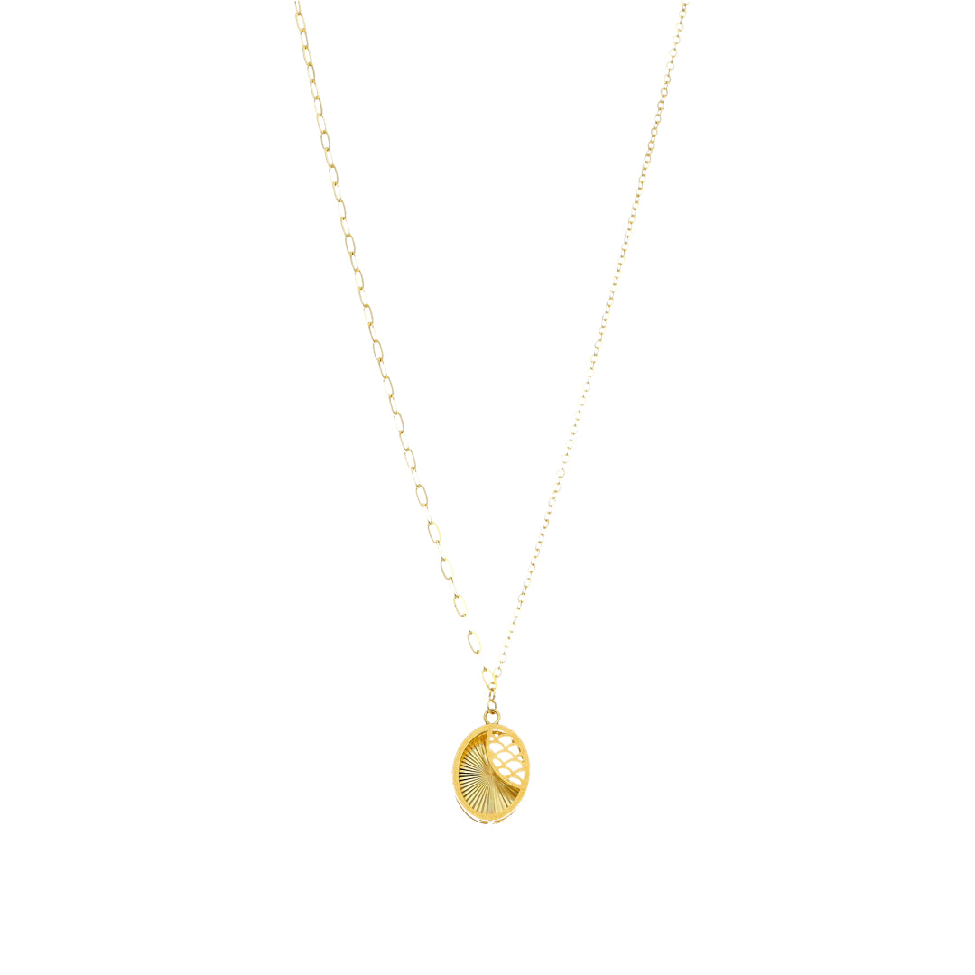 Gold Necklace (Chain with Turkish Design Pendant) 21KT - FKJNKL21KM12036