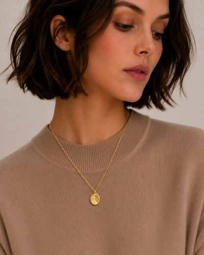 Gold Necklace (Chain with Turkish Design Pendant) 21KT - FKJNKL21KM12036