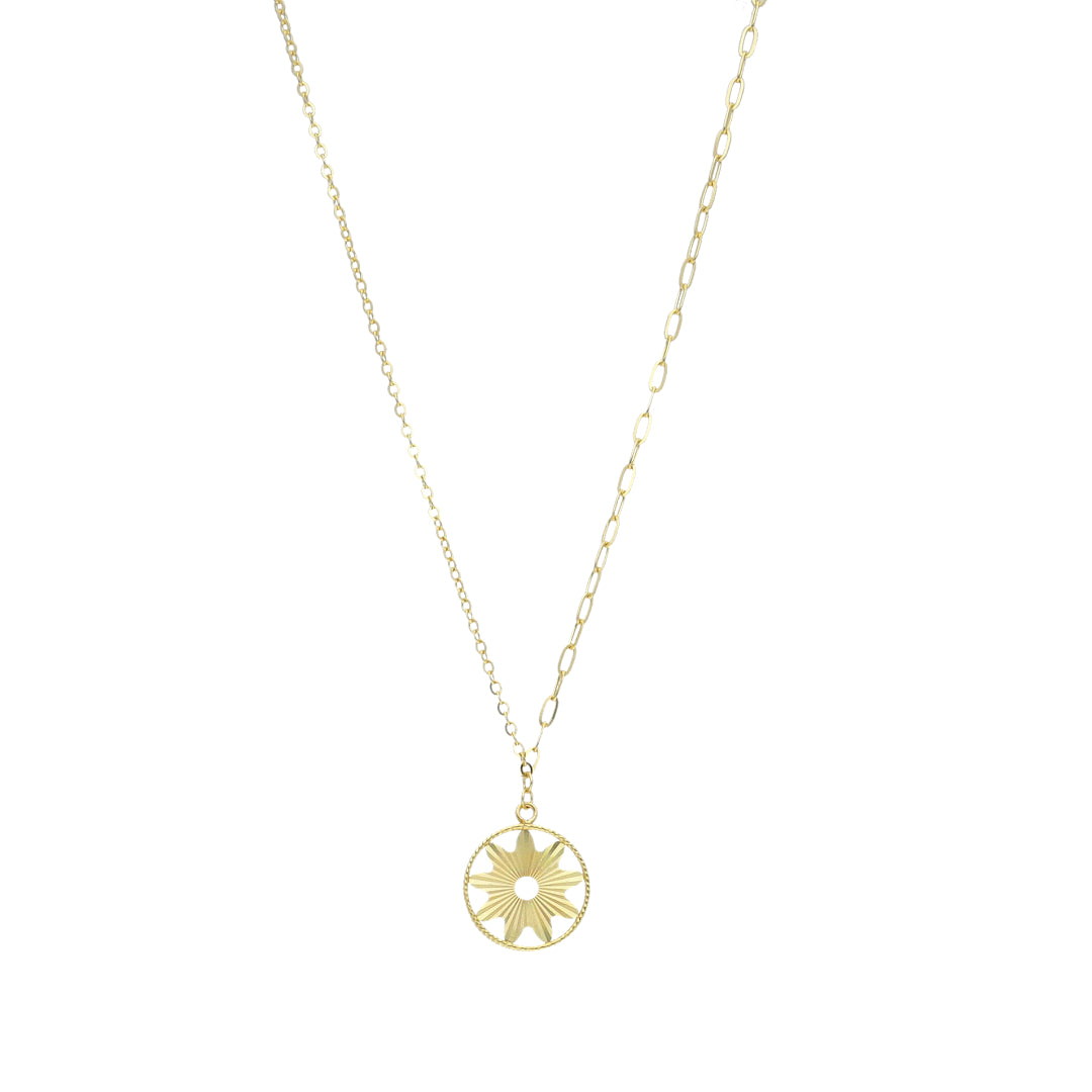 Gold Necklace (Chain with Star Shaped Pendant) 21KT - FKJNKL21KM12039