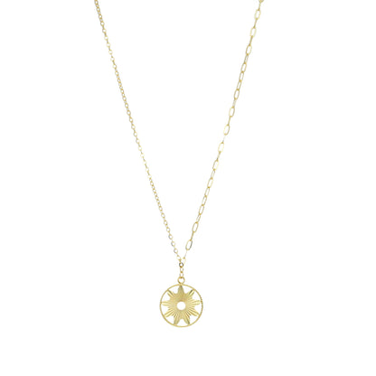 Gold Necklace (Chain with Star Shaped Pendant) 21KT - FKJNKL21KM12039