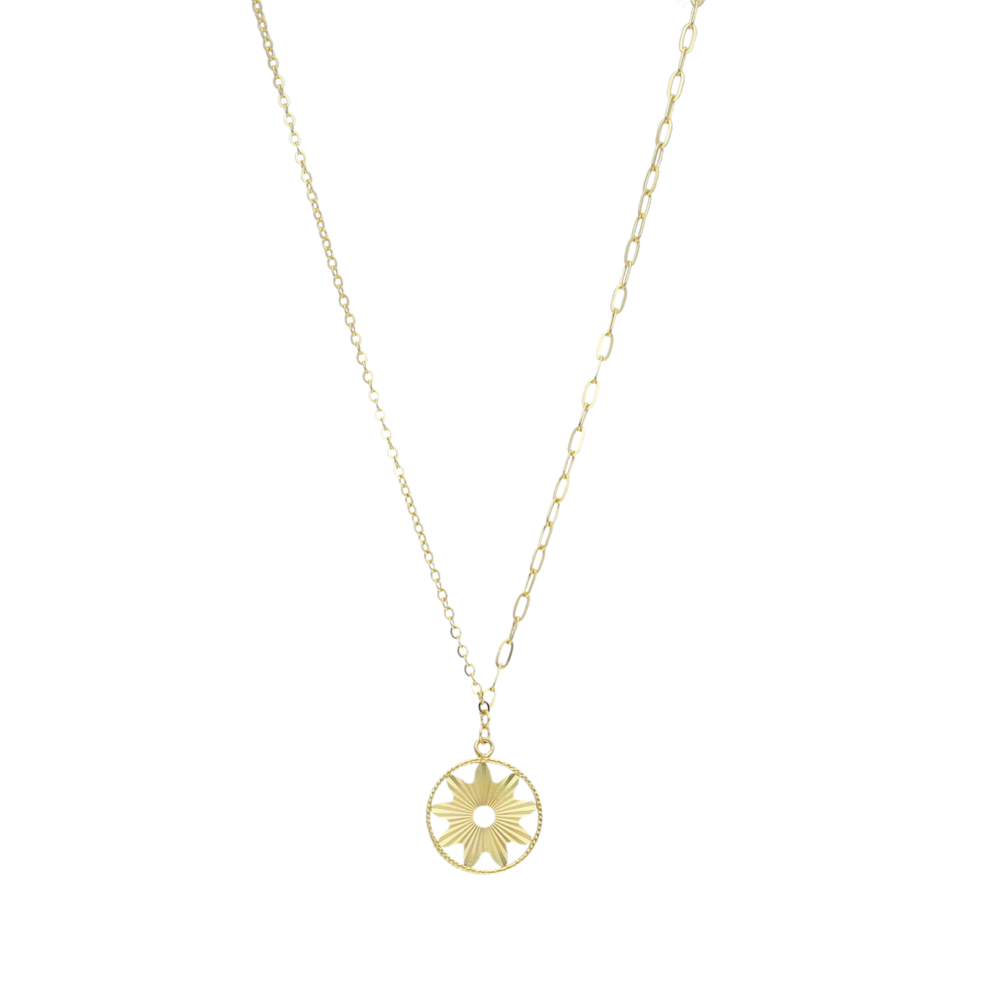 Gold Necklace (Chain with Star Shaped Pendant) 21KT - FKJNKL21KM12039