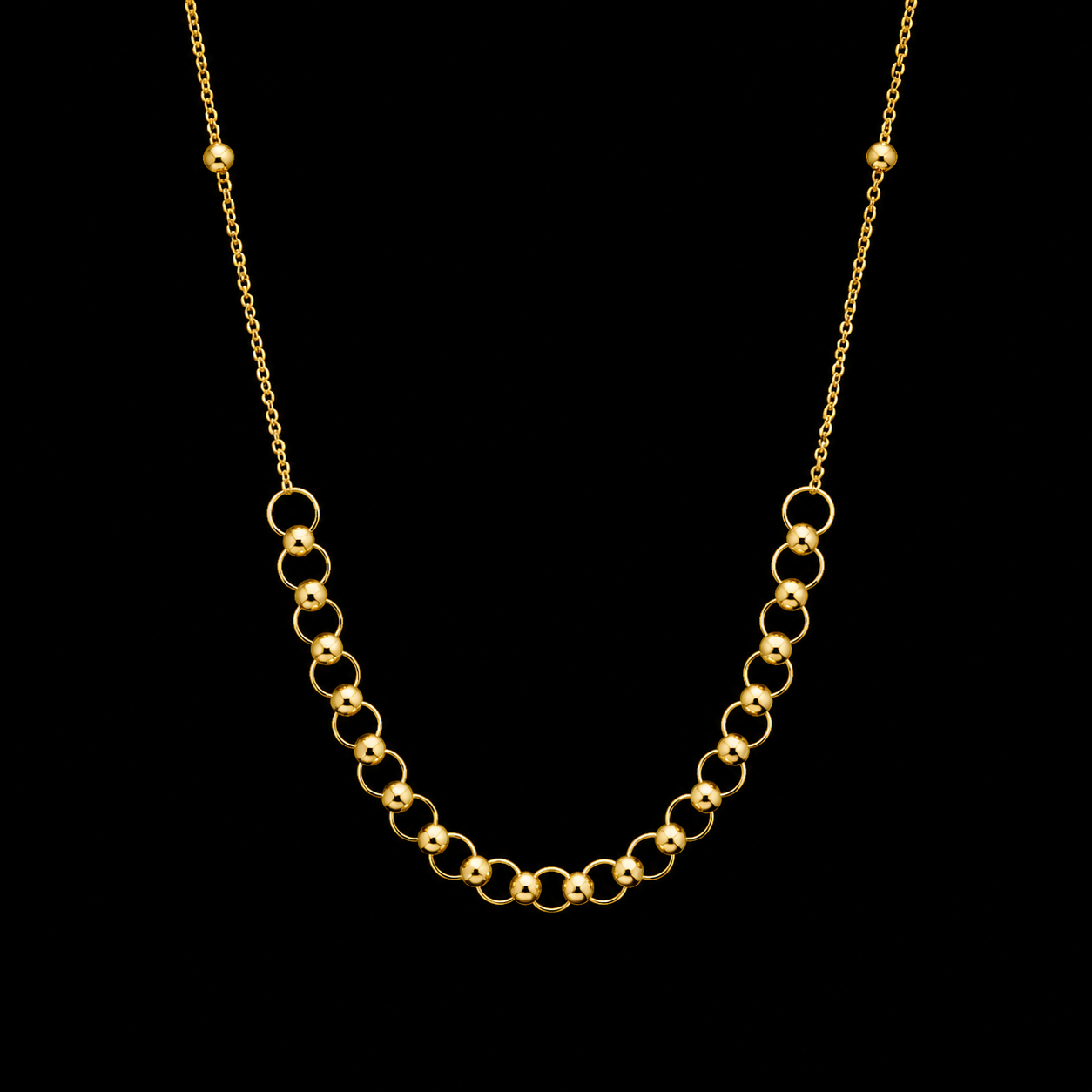 Gold Minimalist Necklace 21KT - FKJNKL21KM12040