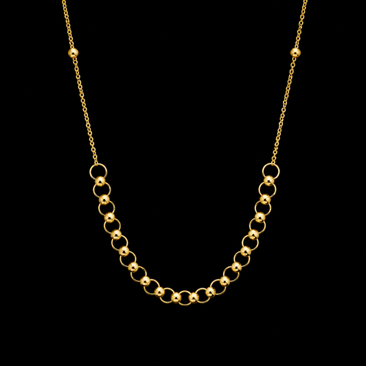 Gold Minimalist Necklace 21KT - FKJNKL21KM12040