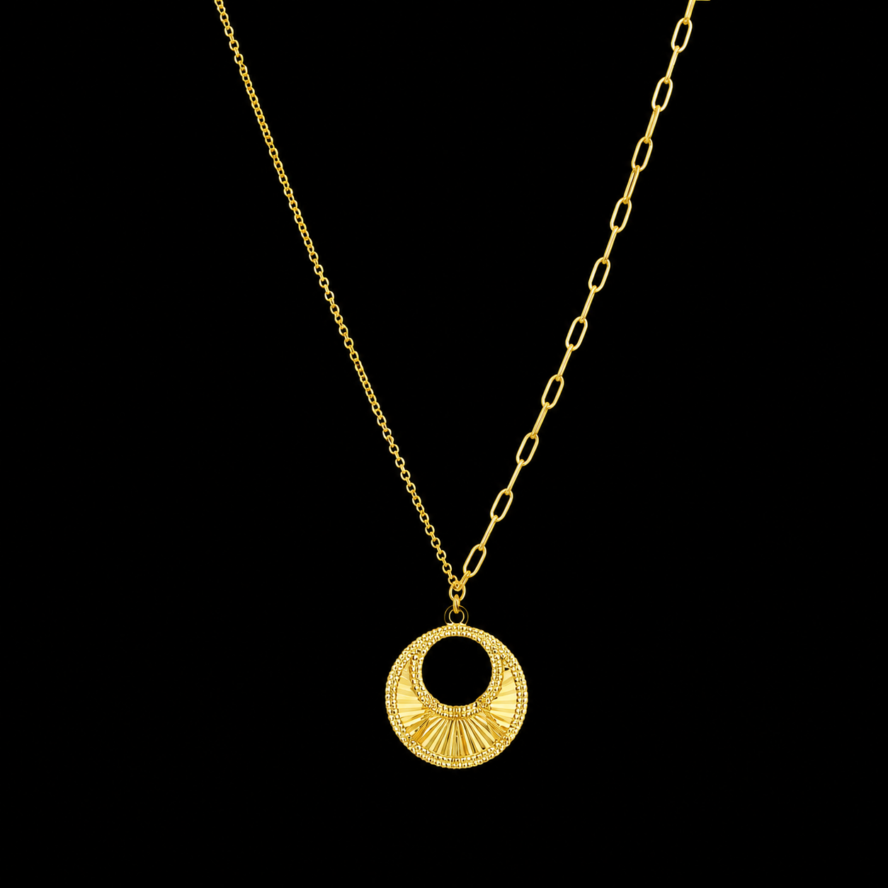 Gold Minimalist Necklace 21KT - FKJNKL21KM12041