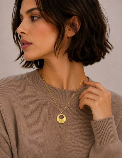 Gold Minimalist Necklace 21KT - FKJNKL21KM12041