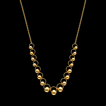 Gold Beads Necklace 21KT - FKJNKL21KM12044