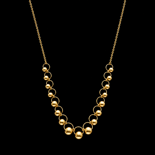 Gold Beads Necklace 21KT - FKJNKL21KM12044