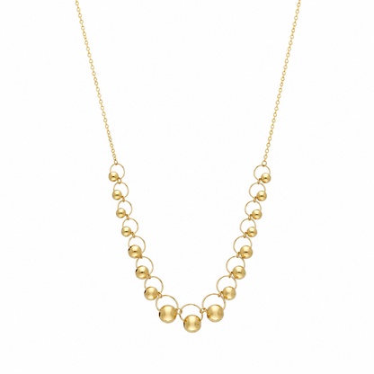 Gold Beads Necklace 21KT - FKJNKL21KM12044