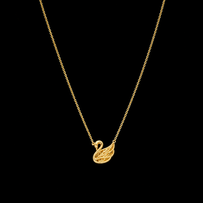 Gold Swan Necklace 21KT - FKJNKL21KM12045