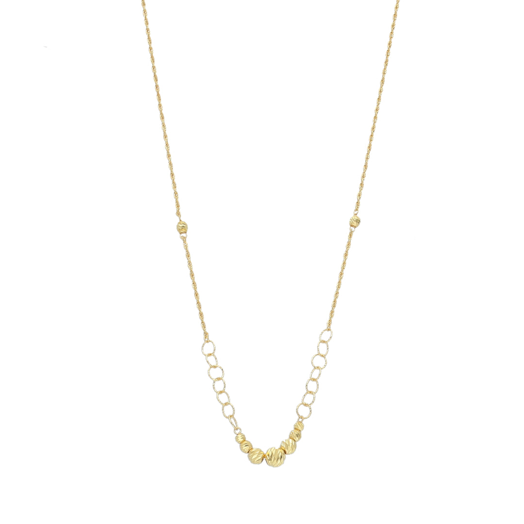 Gold Beads Necklace 21KT - FKJNKL21KM12046
