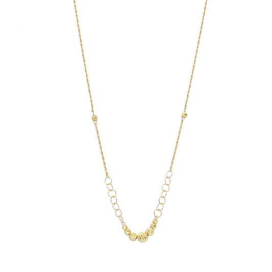 Gold Beads Necklace 21KT - FKJNKL21KM12046