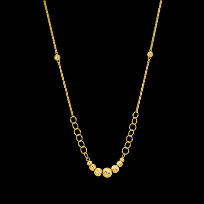 Gold Beads Necklace 21KT - FKJNKL21KM12046