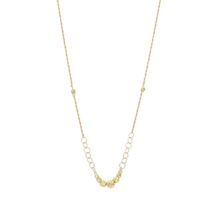 Gold Beads Necklace 21KT - FKJNKL21KM12046