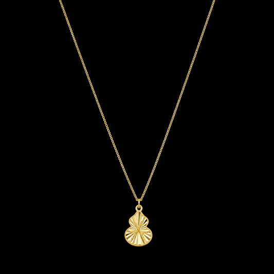 Gold Gourd Shape Necklace 21KT - FKJNKL21KM12047