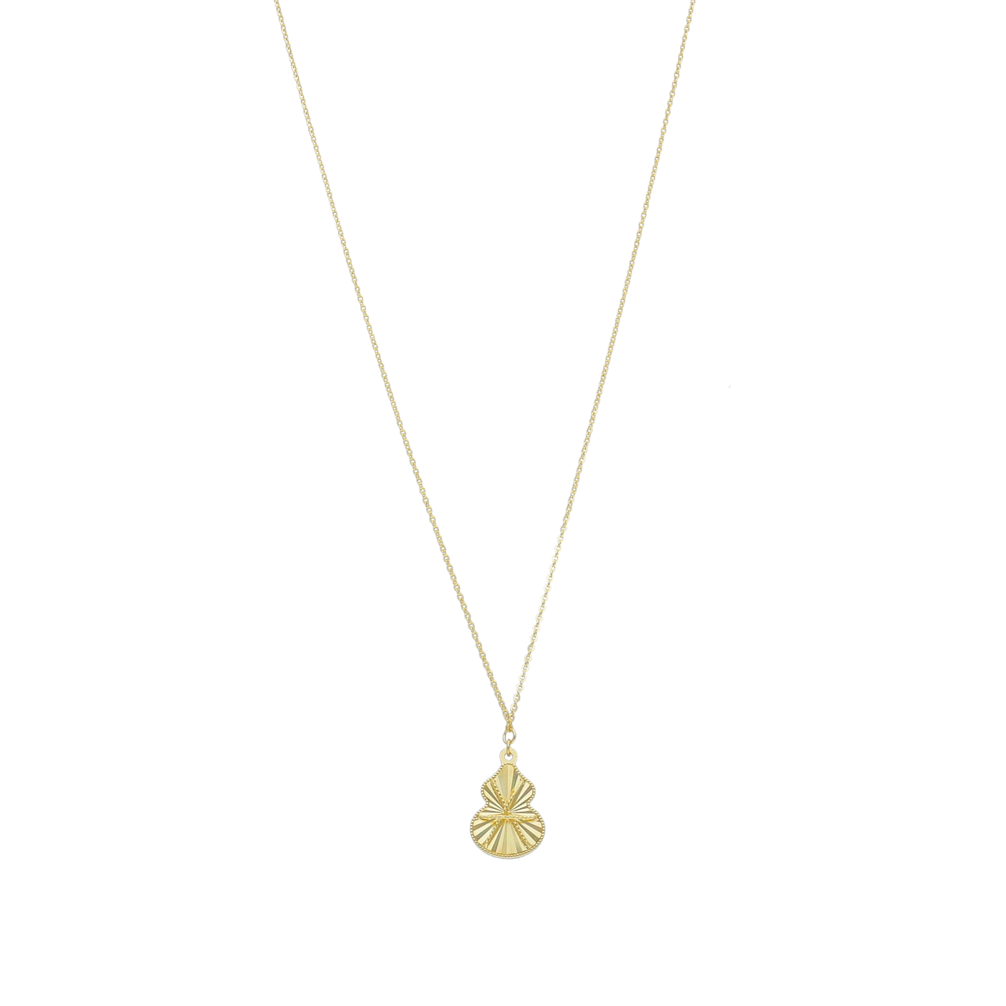 Gold Gourd Shape Necklace 21KT - FKJNKL21KM12047