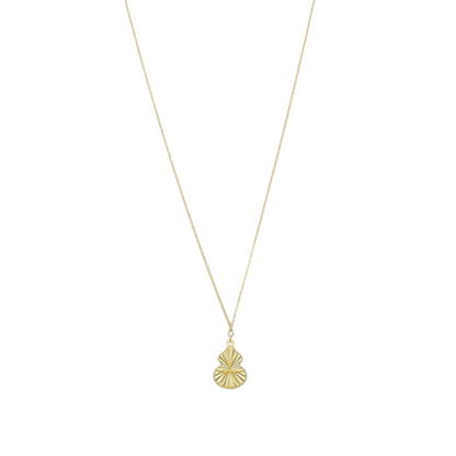 Gold Gourd Shape Necklace 21KT - FKJNKL21KM12047