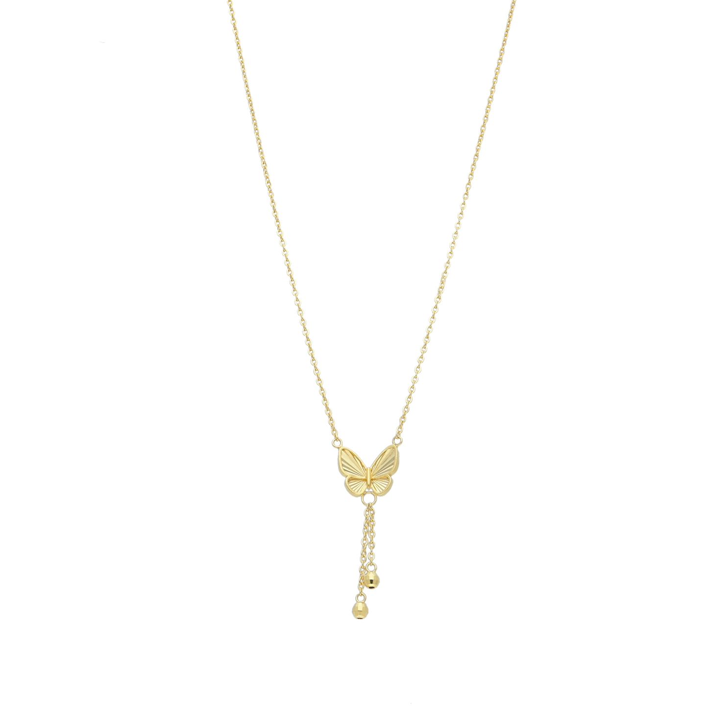 Gold Butterfly Shaped Necklace 21KT - FKJNKL21KM12048