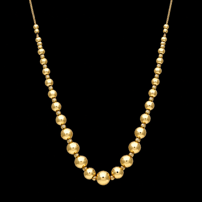 Gold Beads Necklace 21KT - FKJNKL21KM12083