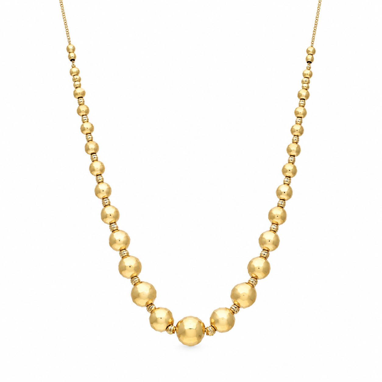 Gold Beads Necklace 21KT - FKJNKL21KM12083