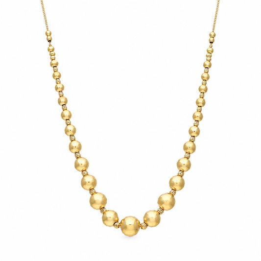 Gold Beads Necklace 21KT - FKJNKL21KM12083