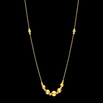 Gold Beads Necklace 21KT - FKJNKL21KM12084