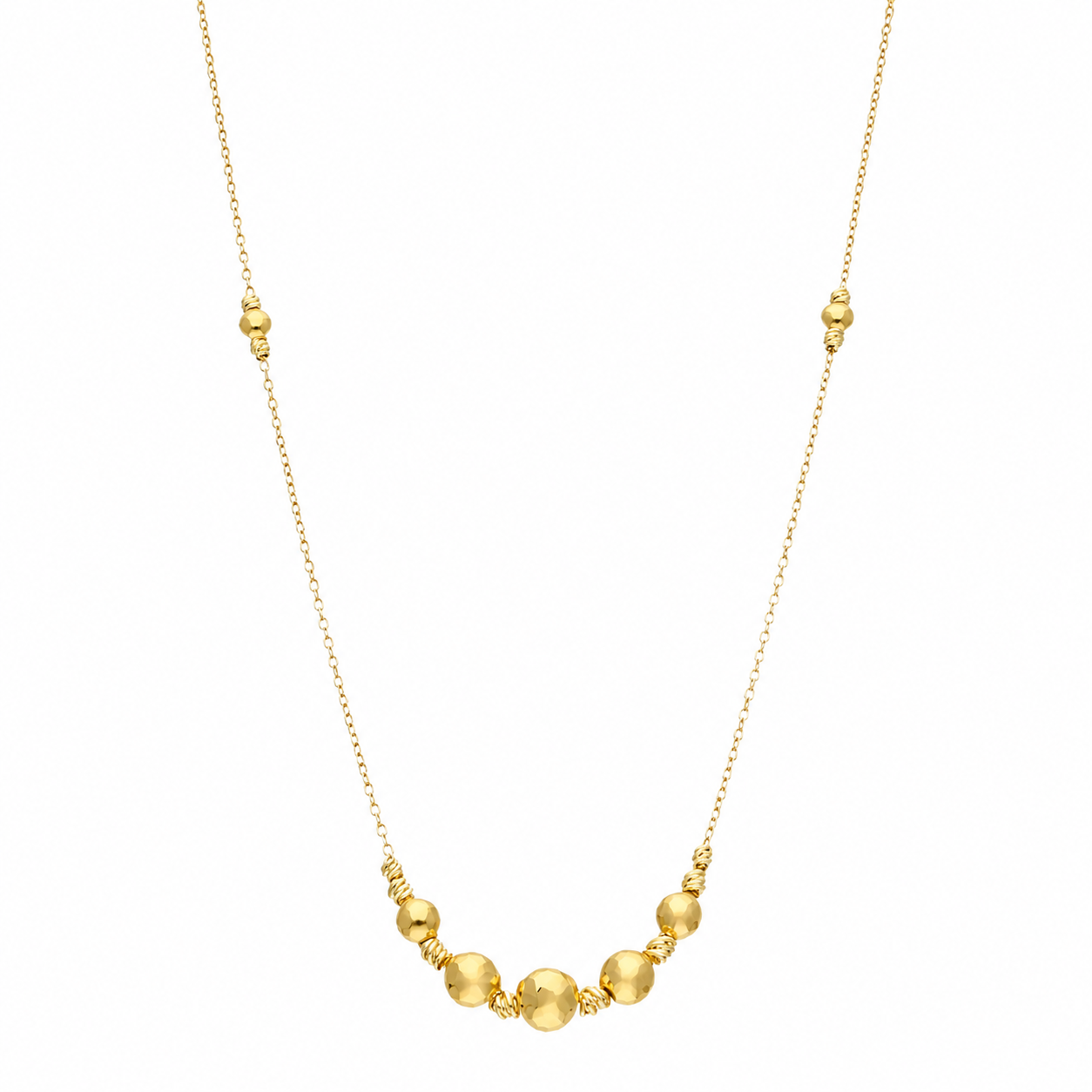 Gold Beads Necklace 21KT - FKJNKL21KM12084