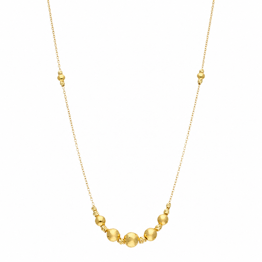 Gold Beads Necklace 21KT - FKJNKL21KM12084