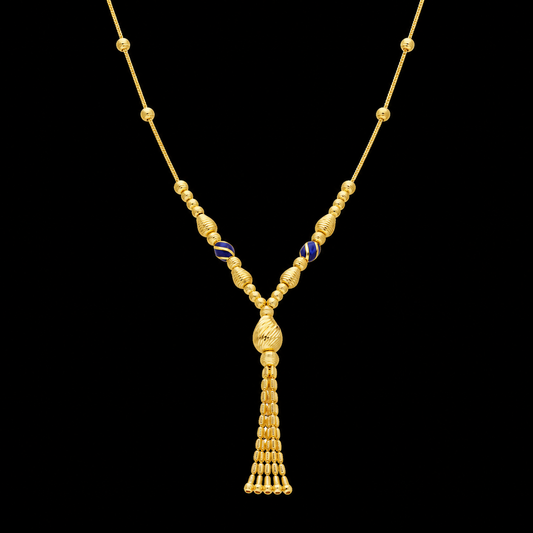 Gold Tassel Necklace 21KT - FKJNKL21KM12085